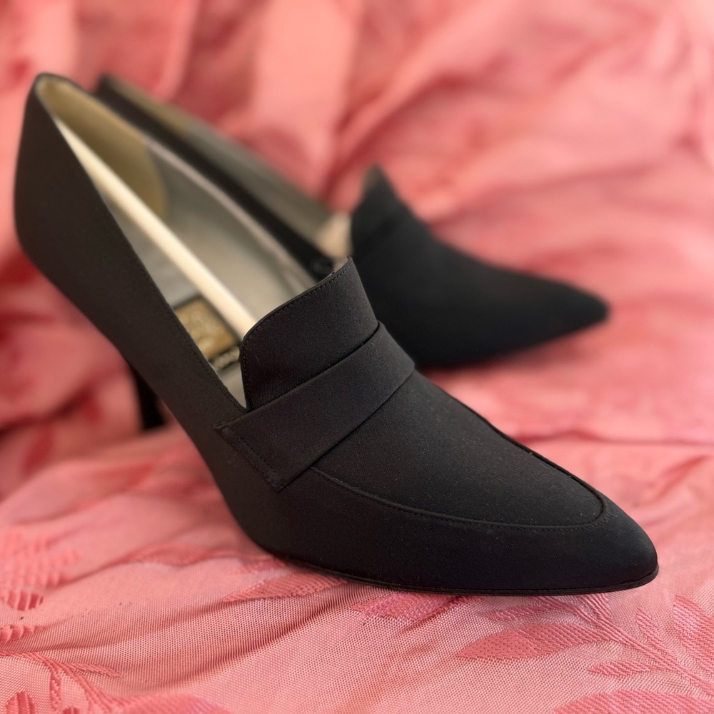 Vintage Nina Satin Heels Made in Spain, Sculptured Heel, Just Gorgeous